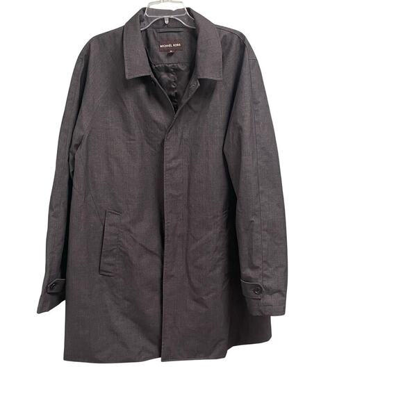 Michael Kors Mens XXL Gray Mac Coat Trench Coat Commuter Jacket Outerwear Top - Picture 1 of 11